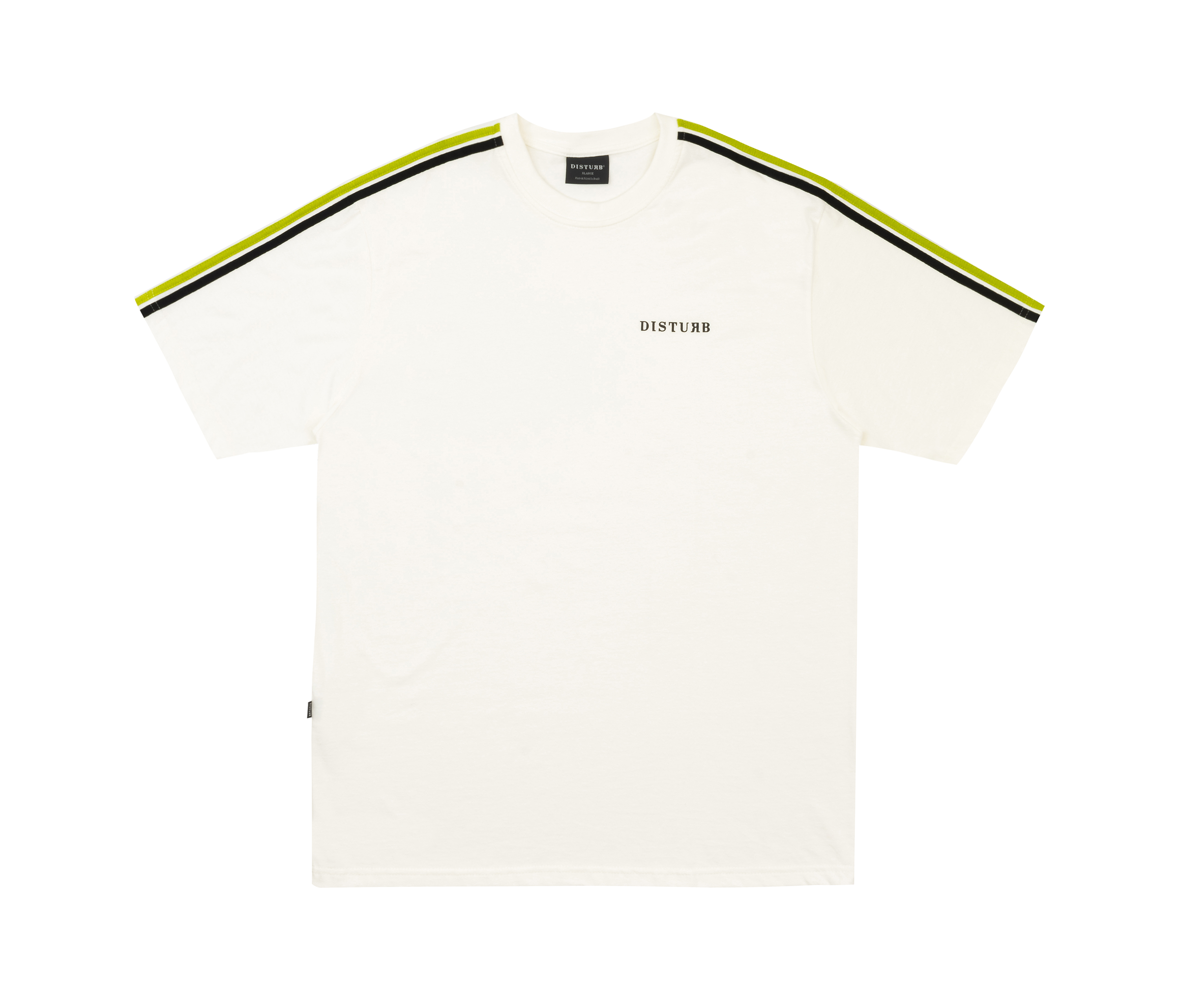 DISTURB - Camiseta Stripe Logo In Off-White